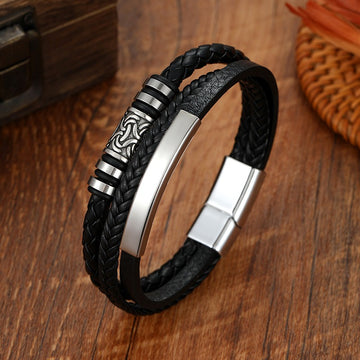 Trendy Rope Braided Leather Wrist Bracelet